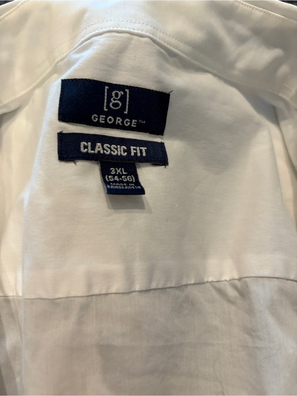 George White Button-Down Shirt with Navy Labels